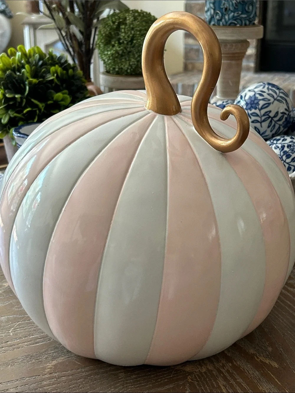 NEW! LARGE Gothic Pink & White Striped Good Witch Outdoor Halloween Fall Pumpkin